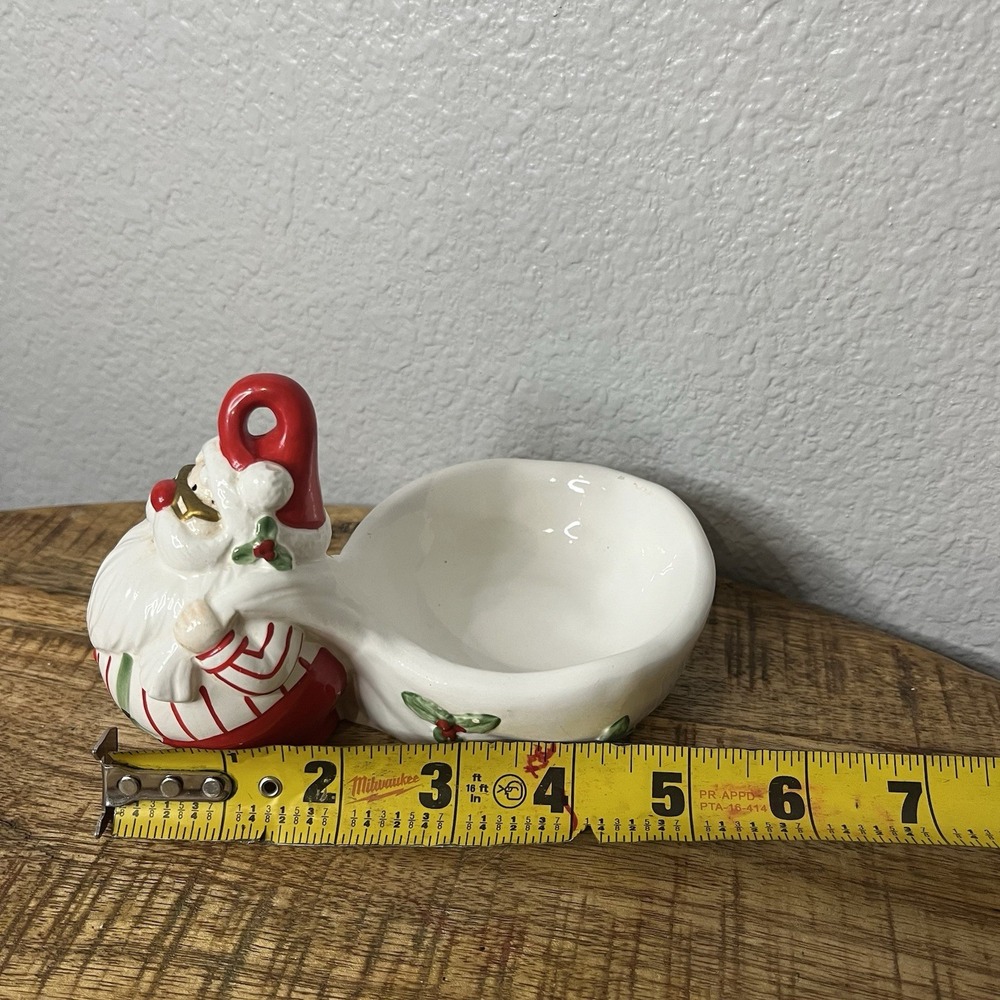 VTG  FITZ AND FLOYD‎ OMNIBUS Candle Holder Christmas SANTA Votive Dish - Picture 8 of 8